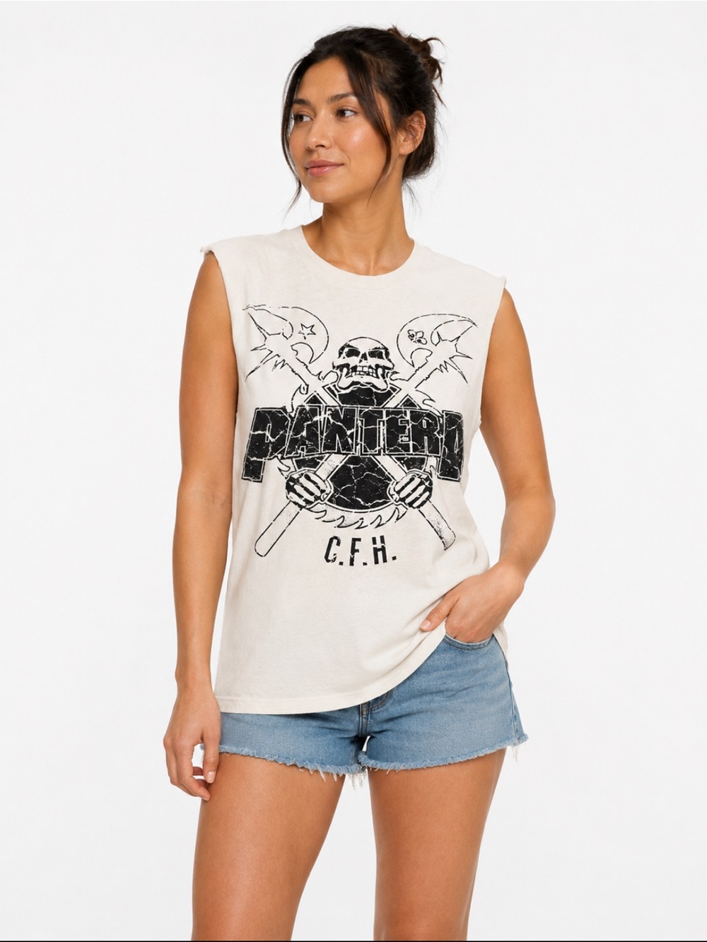 Pantera CFH Cut Off Sleeveless Band T Shirt Medium Distressed Graphic Tank